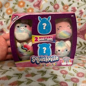 BNWT Squishmallows Squishville Rainbow Dream Squad 6 pack